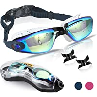 WOTEK Gafas de Natacion-Anti-vaho HD y Anti-UV Sin Fugas Gafas Natacion-Set con Puente Nasal Desmontable-Gafas Buceo de…